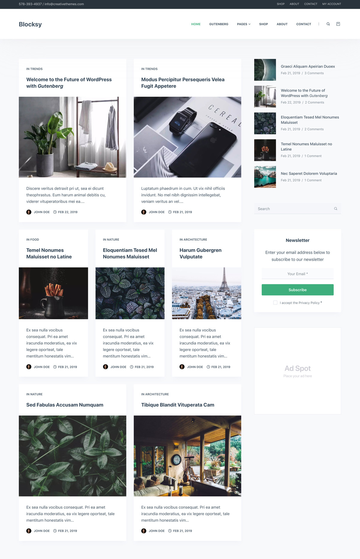Free gutenberg and woocommerce wordpress theme blocksy