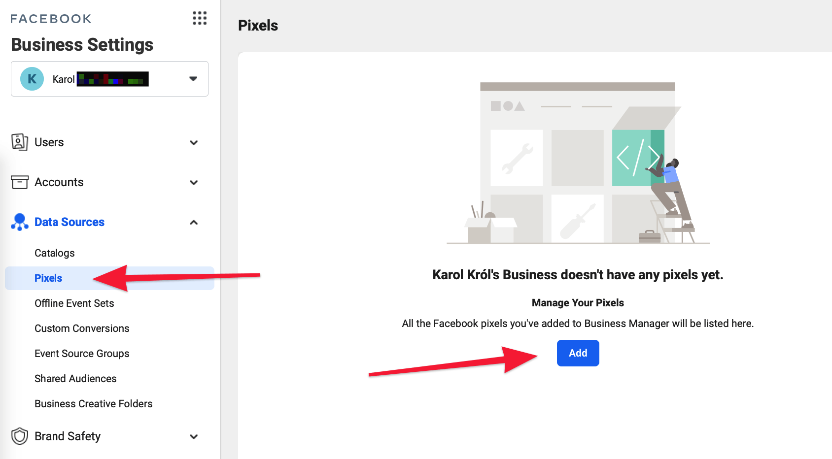 Facebook pixel in Facebook Business