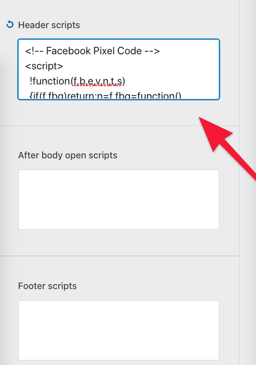 header scripts