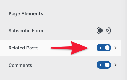 Toggle related posts on