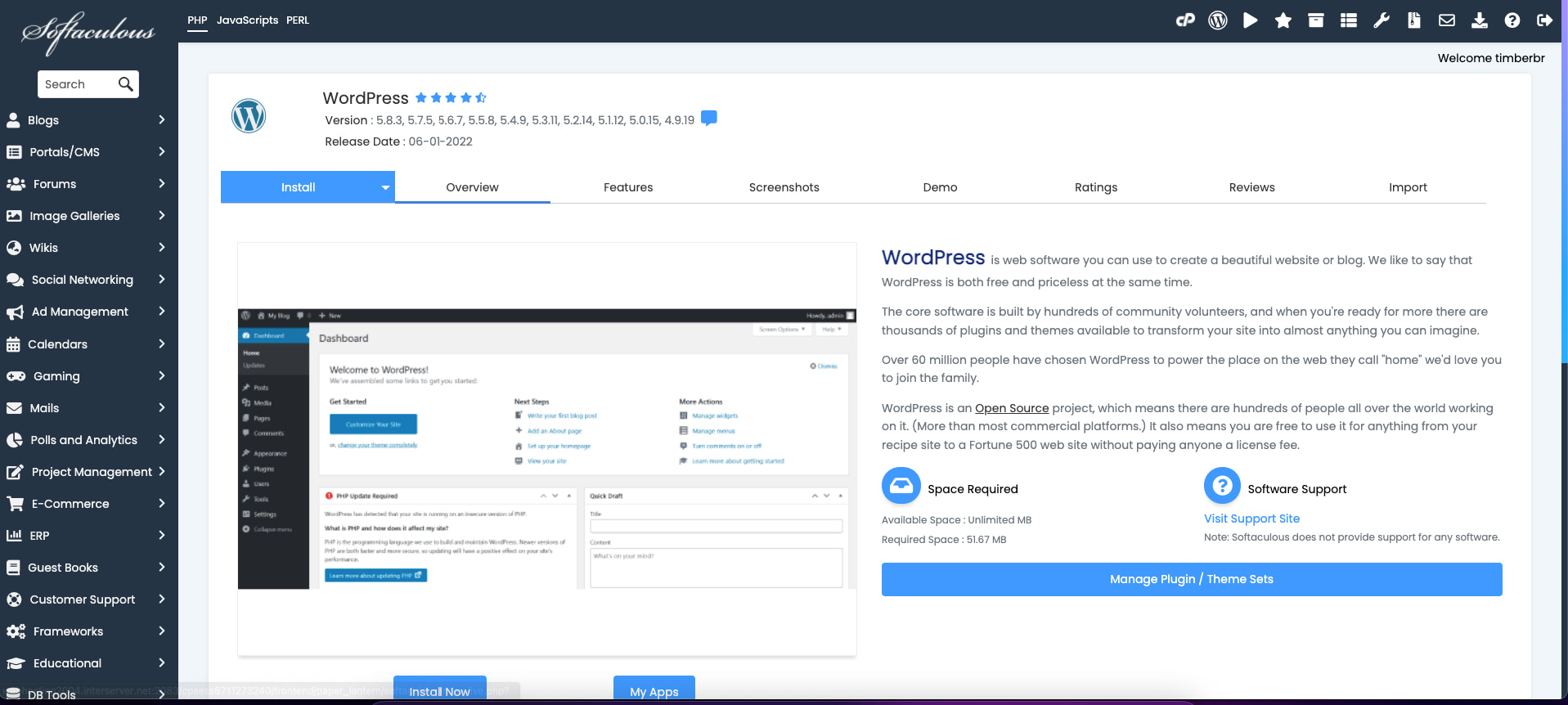 Install WordPress