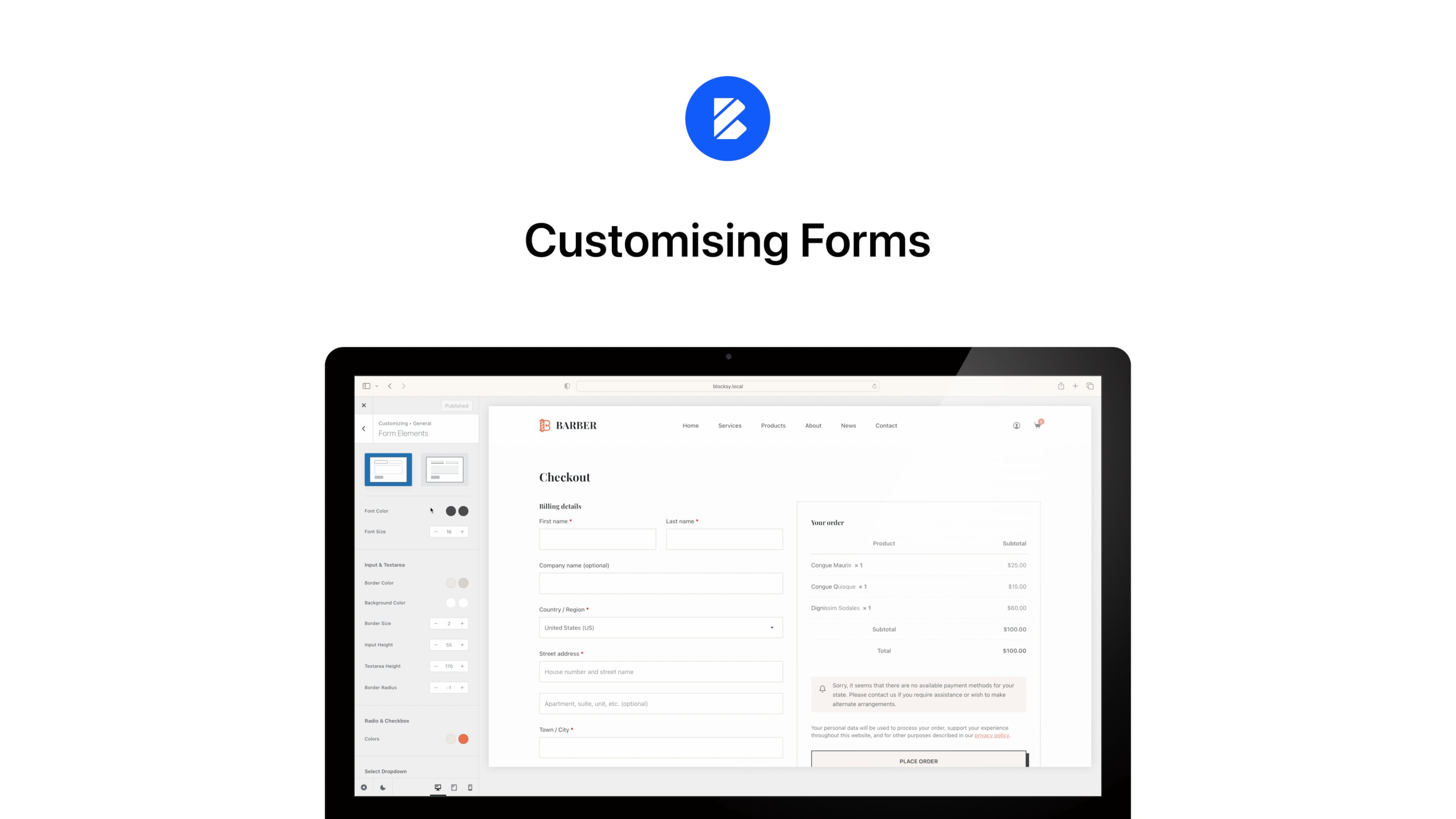 Customising Forms Blocksy