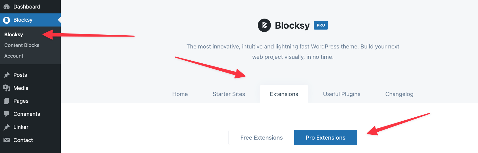 Blocksy extensions