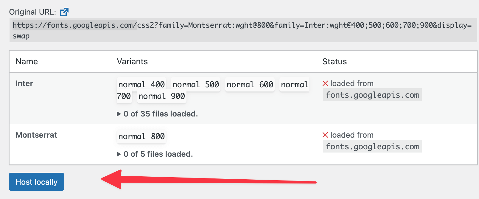 host Google Fonts in WordPress locally