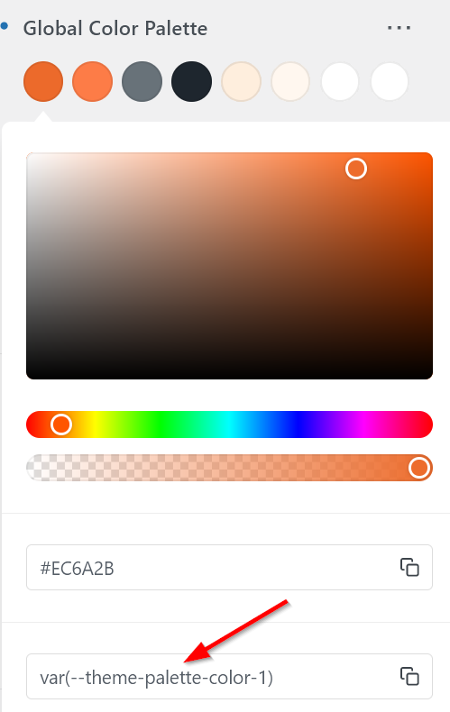 Color variable for the light mode color, shown in the Customizer
