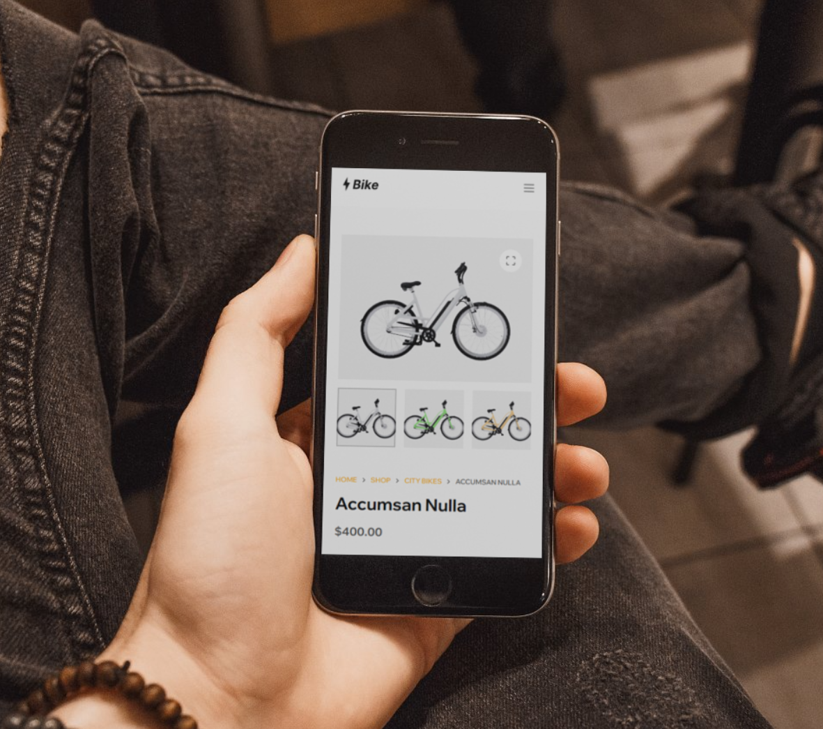 Blocksy eCommerce template on mobile
