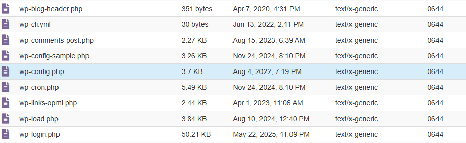 WP config file