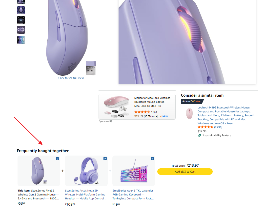 Amazon's frequently bought together