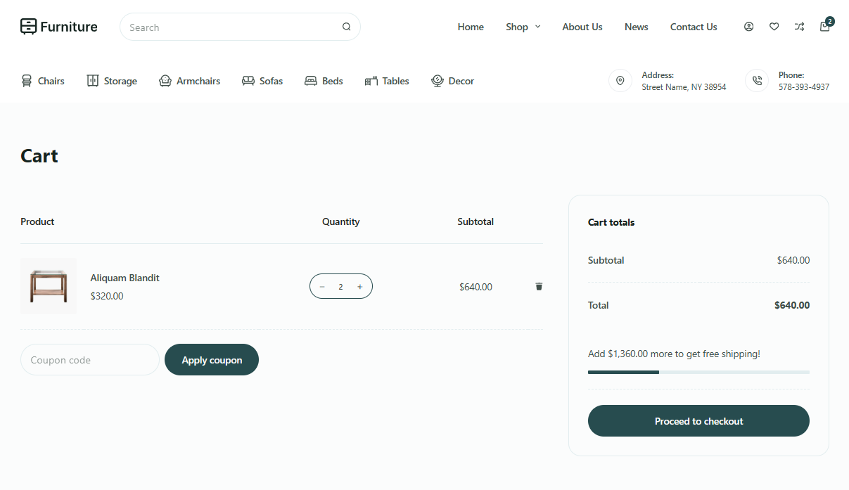 Blocksy free shipping module