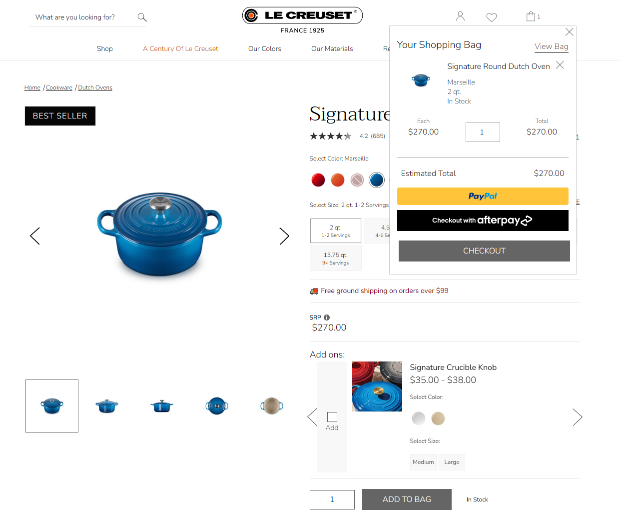 Le Creuset cart drawer