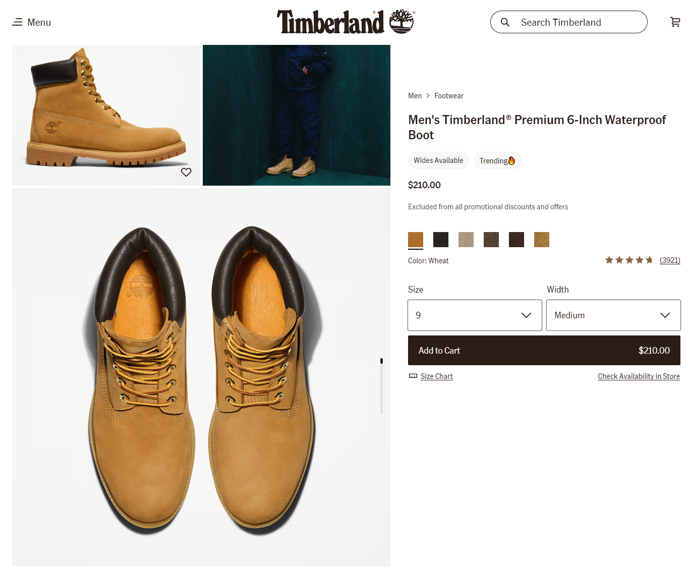 Timberland product photos