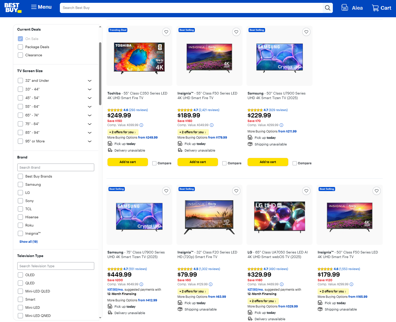 Best Buy filters for TVs