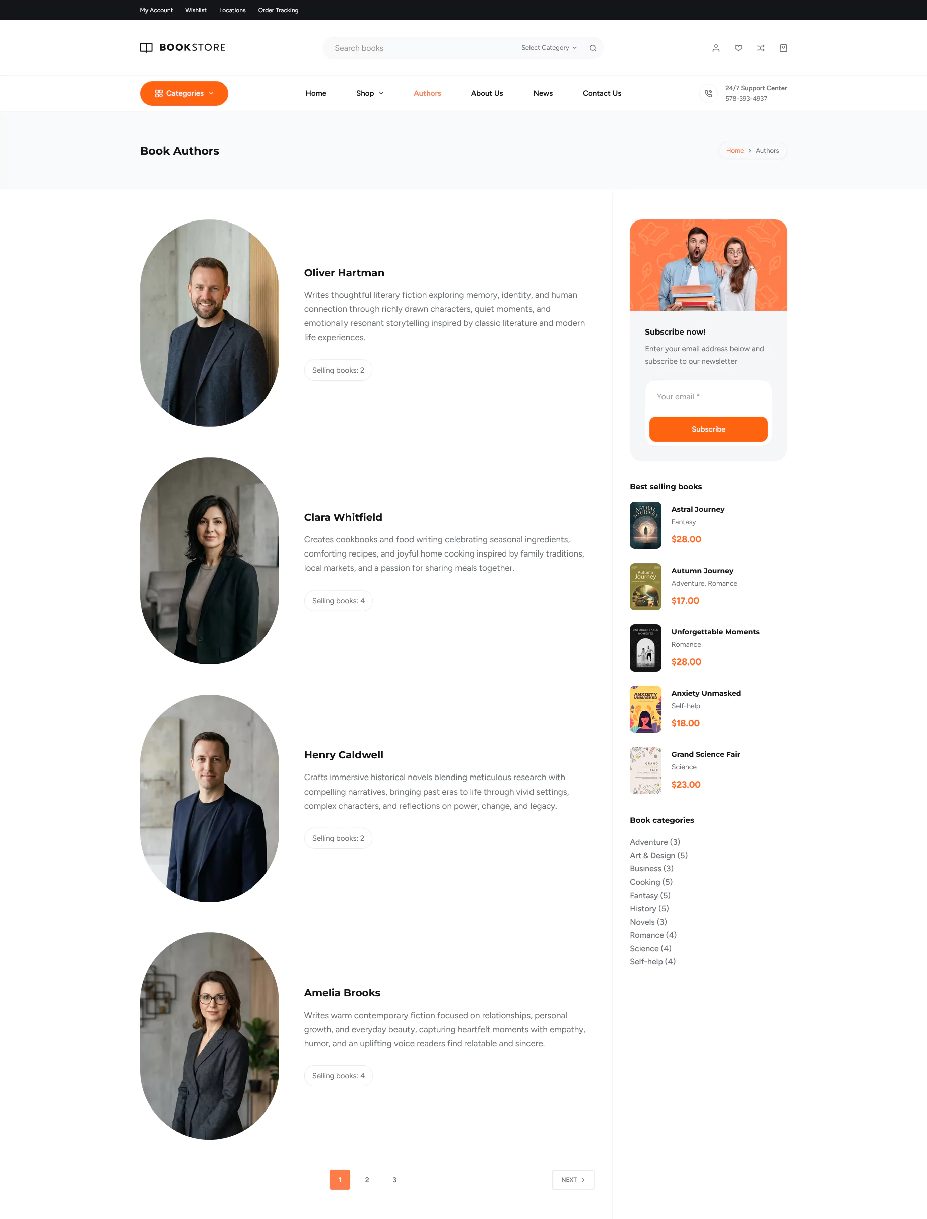 Author page sidebar