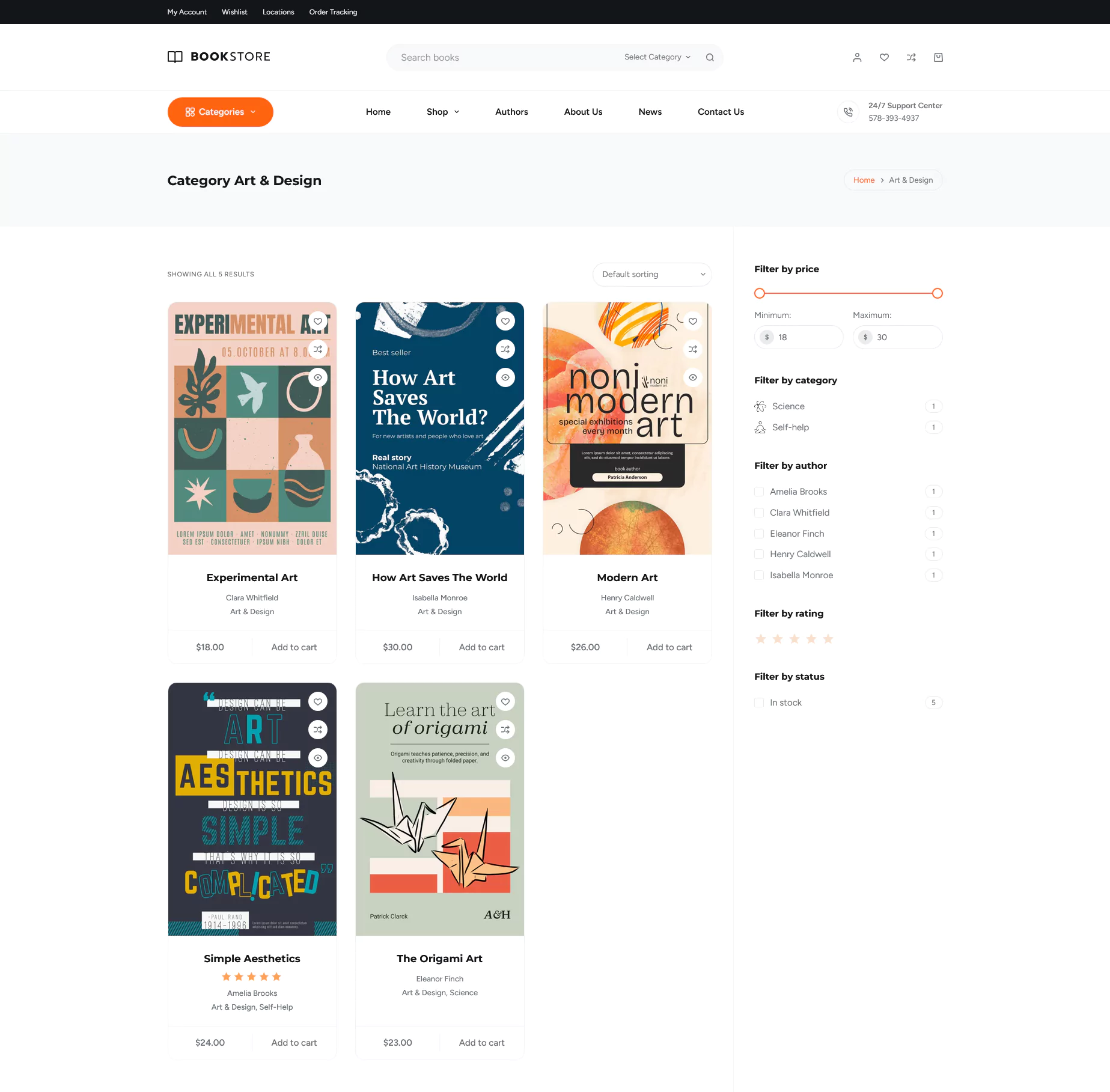Shop page sidebar
