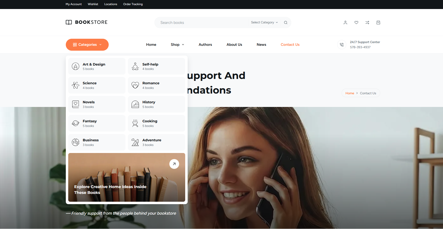 Ecommerce store with mega menu