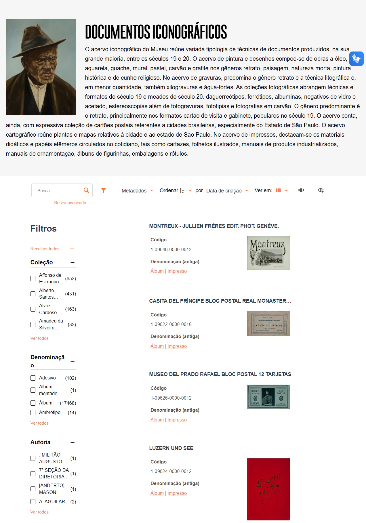 iconographic documents in museu paulista - by tainacan and blocksy