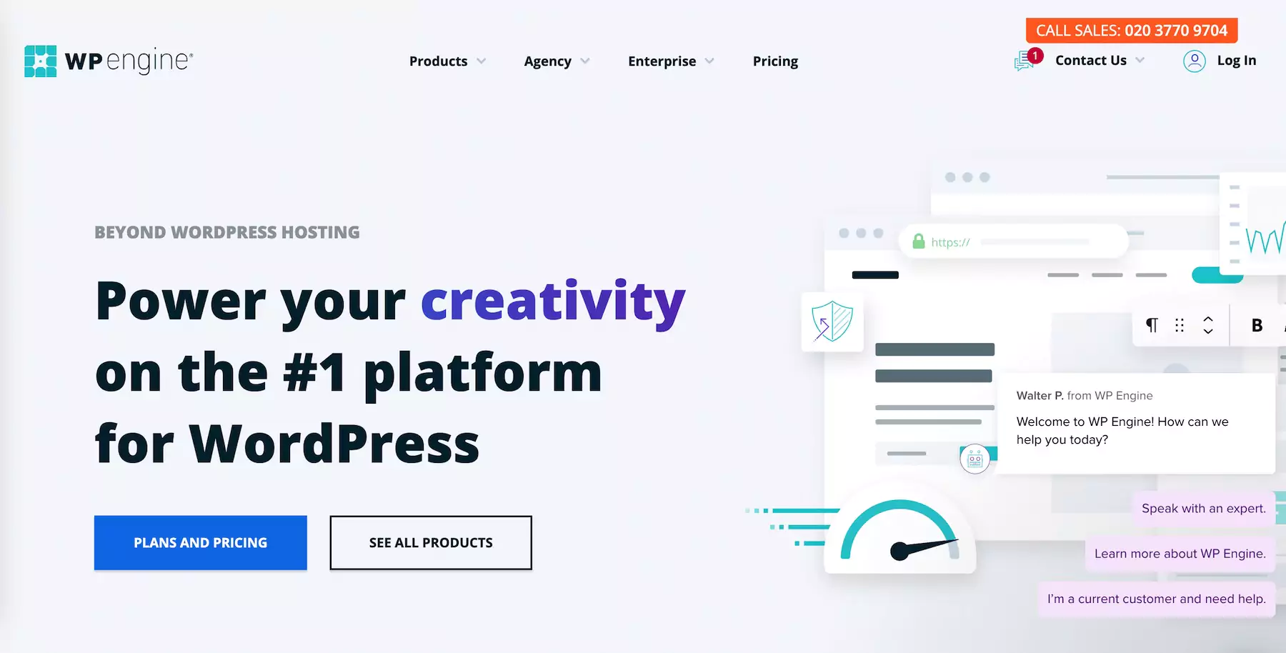 WordPress hosting cost of WP Engine: $25