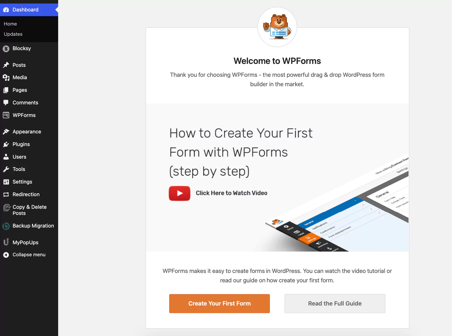 WPForms wizard