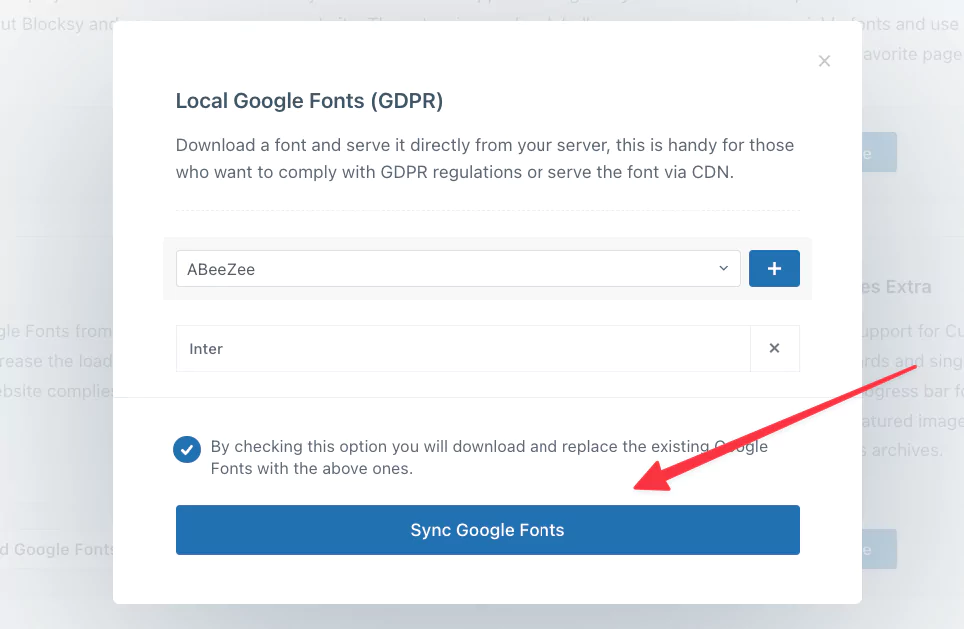 sync Google Fonts